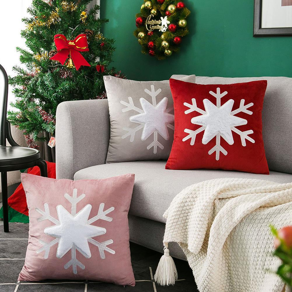 Christmas Linen Stripe Print Pillowcase Household Products